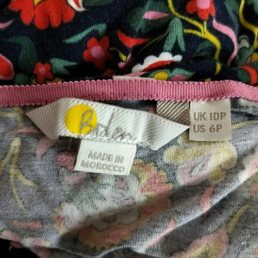 4656) Boden Abigail Floral Long Sleeve Jersey Knit Midi Dress 6P - Picture 8 of 10